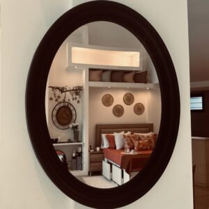 Espejo Negro Oval Puntitos  70*55