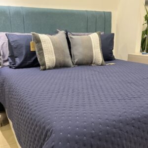 Cubrecama Quilt Premium Brescia Toque Satinado Full Azul