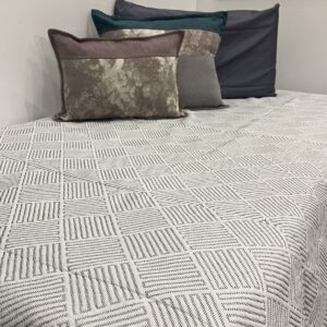 Cubrecama Portuguesa Montblanc Tafeta Fondoblanco Dise Gris  Twin