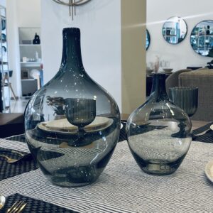 Florero/ Jarron Cora Vidrio Oscuro Ii 18*28cm Grande