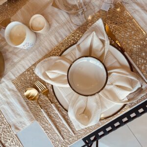Individual Rectangular Gold Pvc 45*30cm