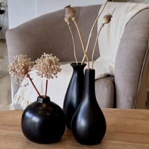 Florero Nordic Vase Black 18*9cm