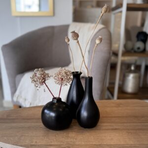 Florero Nordic Vase Black Iii 18*9cm