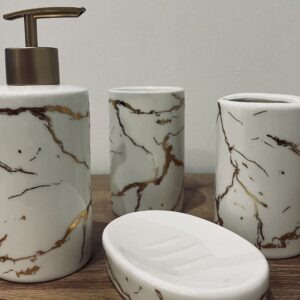 Set Baño Ypres X4 Piezas Marble White