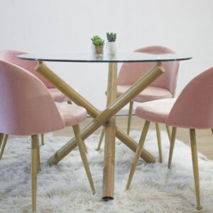 Silla Macaron Rose/ Pata Natural