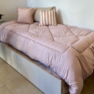 Acolchado Microfibra Twin Praga Rosa