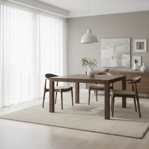 Mesa Cuadrada Castaño Contemporanea 138*138*078 Patas 4*4