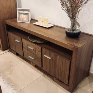Rack Tv Contemporaneo Mad Paraiso Lustre Castaño 152*045*062