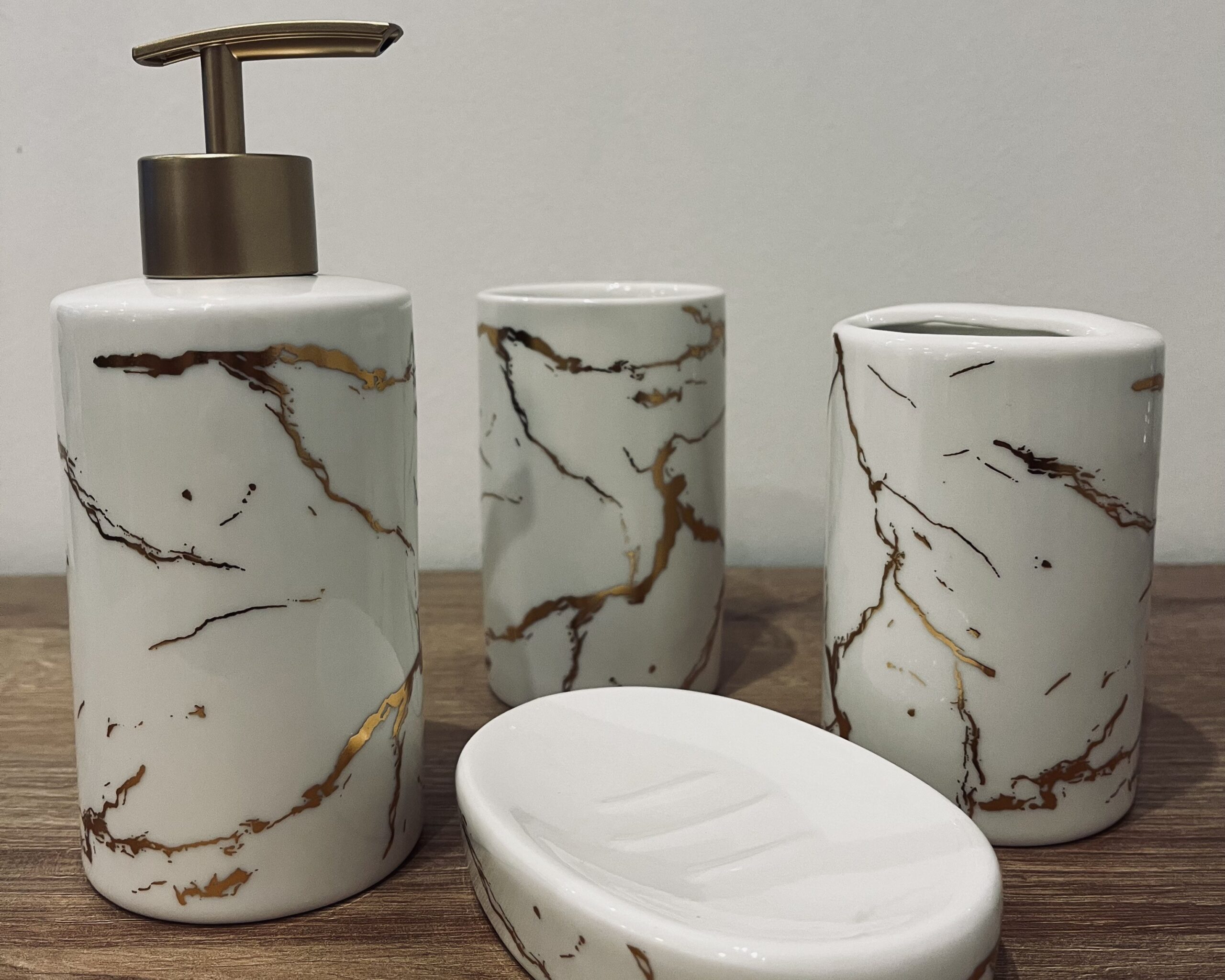 Set Baño Ypres X4 Piezas Marble White